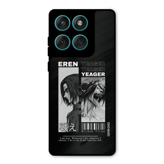 Eren Yeager Black Motorola Edge 60 Mobile Back Cover - Anime PrintShield Case