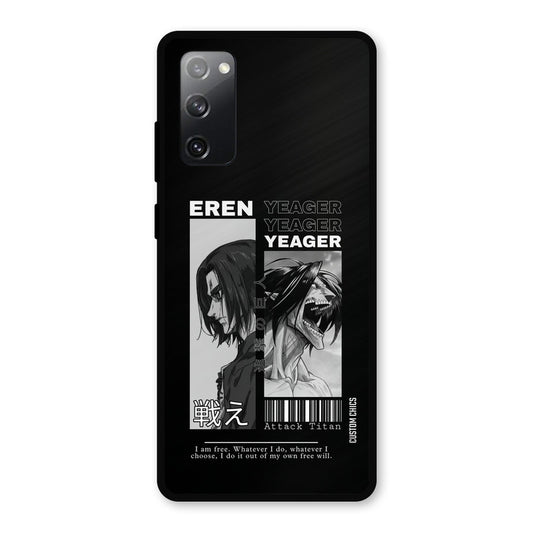 Eren Yeager Black Samsung Galaxy S20 FE Mobile Back Cover - Anime PrintShield Case