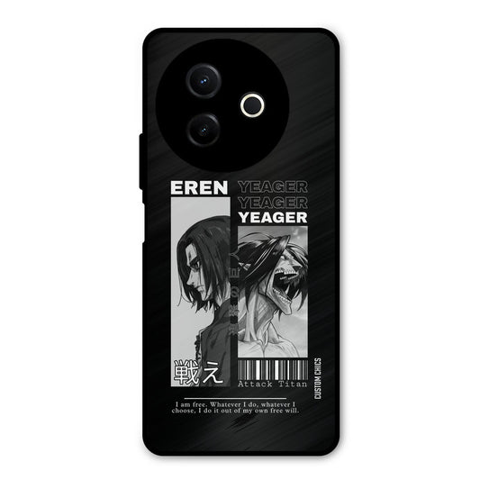 Eren Yeager Black Vivo Y39 Mobile Back Cover - Anime PrintShield Case