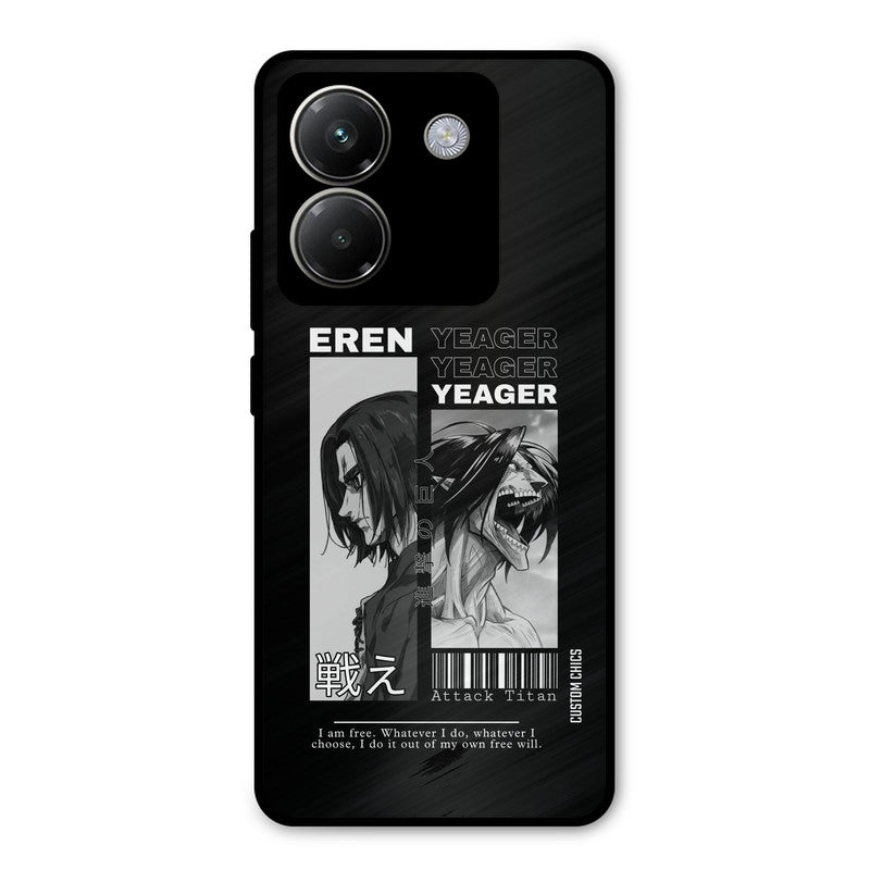 Eren Yeager Black Poco M7 Pro Mobile Back Cover - Anime PrintShield Case