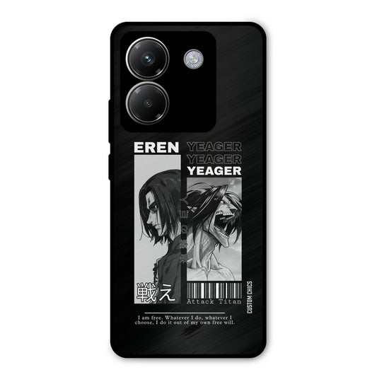Eren Yeager Black Poco M7 Pro Mobile Back Cover - Anime PrintShield Case