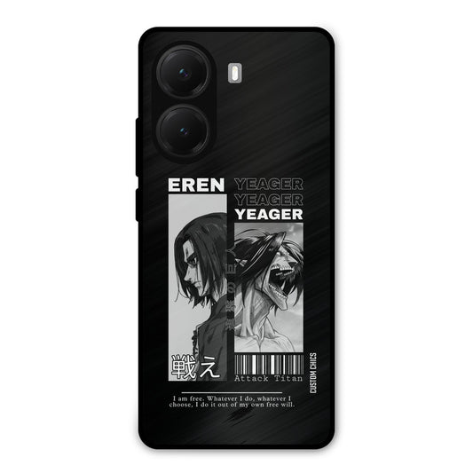 Eren Yeager Black Poco X7 Pro Mobile Back Cover - Anime PrintShield Case