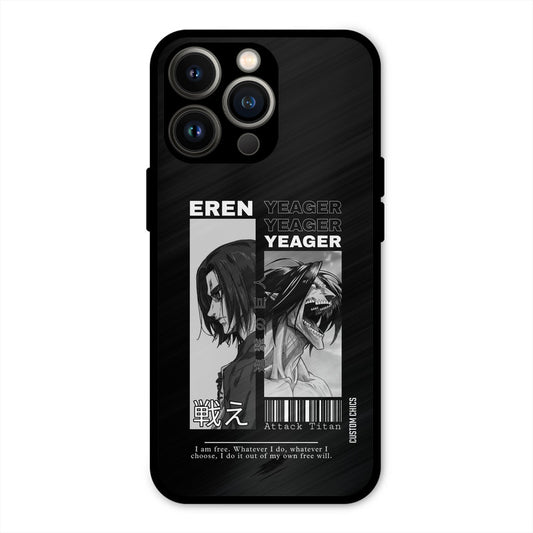 Eren Yeager Black iPhone 13 Pro Max Mobile Back Cover - Anime PrintShield Case