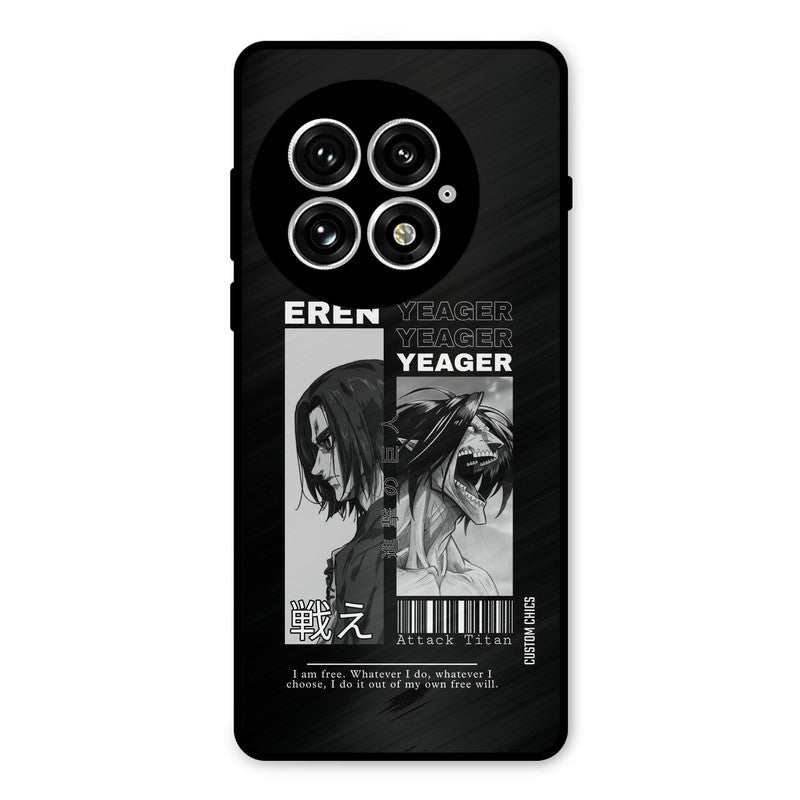 Eren Yeager Black Oneplus 13 Mobile Back Cover - Anime PrintShield Case