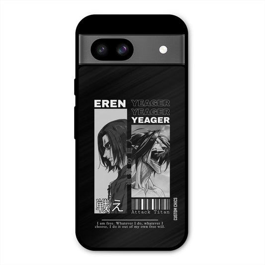 Eren Yeager Black Google Pixel 8a Mobile Back Cover - Anime PrintShield Case