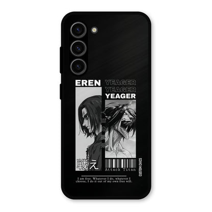 Eren Yeager Black Samsung Galaxy S23 Mobile Back Cover - Anime PrintShield Case