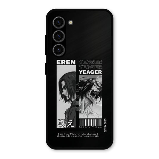 Eren Yeager Black Samsung Galaxy S23 Mobile Back Cover - Anime PrintShield Case