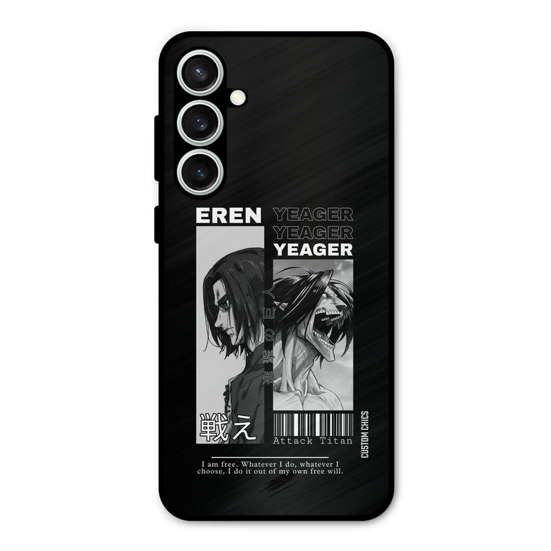 Eren Yeager Black Samsung Galaxy S23 FE Mobile Back Cover - Anime PrintShield Case