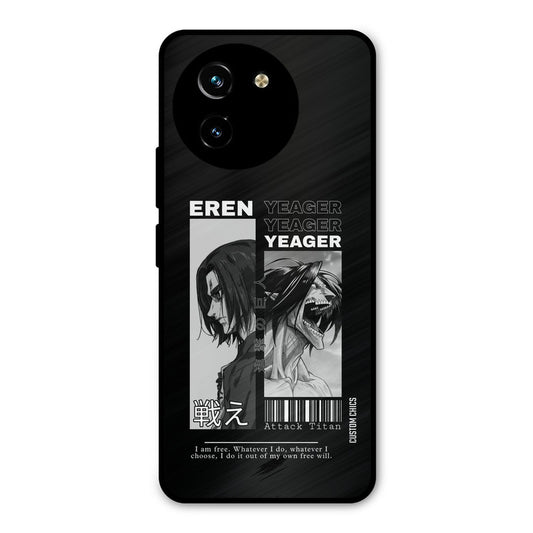 Eren Yeager Black Vivo Y200i Mobile Back Cover - Anime PrintShield Case