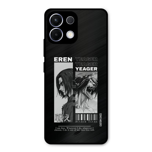 Eren Yeager Black Oppo K13 5G Mobile Back Cover - Anime PrintShield Case