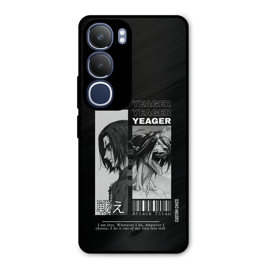 Eren Yeager Black Vivo Y29 Mobile Back Cover - Anime PrintShield Case