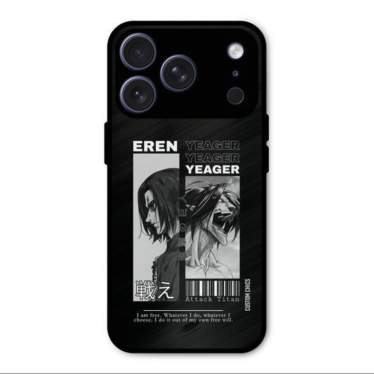 Eren Yeager Black iPhone 17 Pro Max Mobile Back Cover - Anime PrintShield Case