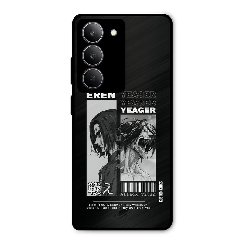 Eren Yeager Black Realme 14x Mobile Back Cover - Anime PrintShield Case