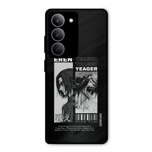 Eren Yeager Black Realme 14x Mobile Back Cover - Anime PrintShield Case