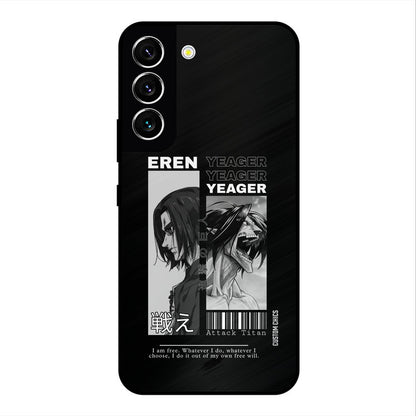 Eren Yeager Black Samsung Galaxy S22 Mobile Back Cover - Anime PrintShield Case