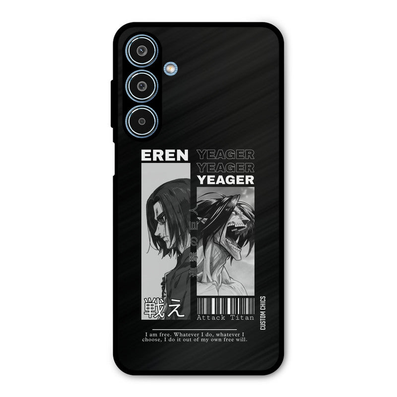 Eren Yeager Black Samsung Galaxy M35 5G Mobile Back Cover - Anime PrintShield Case