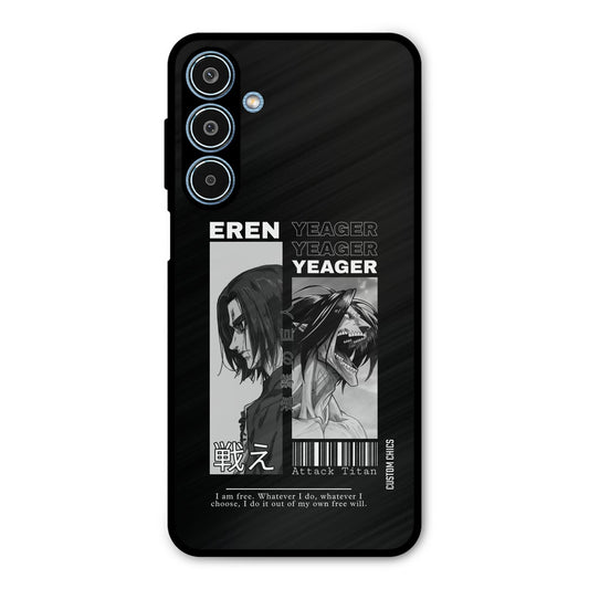 Eren Yeager Black Samsung Galaxy M35 5G Mobile Back Cover - Anime PrintShield Case