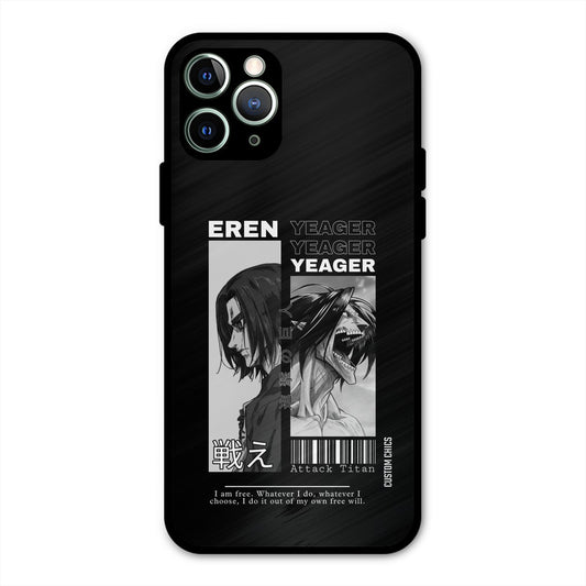 Eren Yeager Black iPhone 11 Pro Max Mobile Back Cover - Anime PrintShield Case