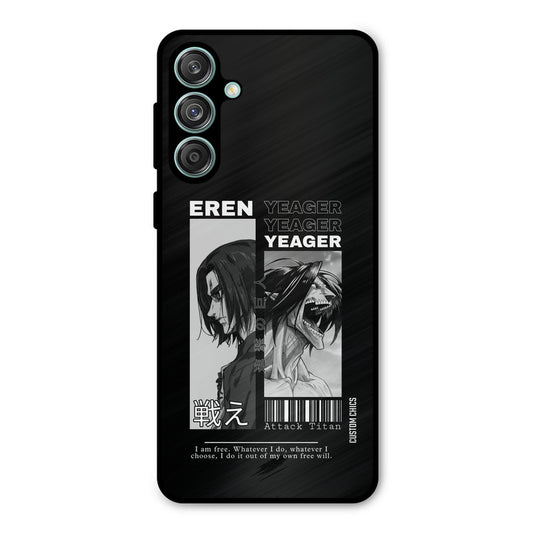 Eren Yeager Black Samsung Galaxy M55 5G Mobile Back Cover - Anime PrintShield Case