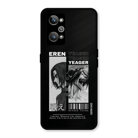 Eren Yeager Black Realme GT Neo 2 Mobile Back Cover - Anime PrintShield Case