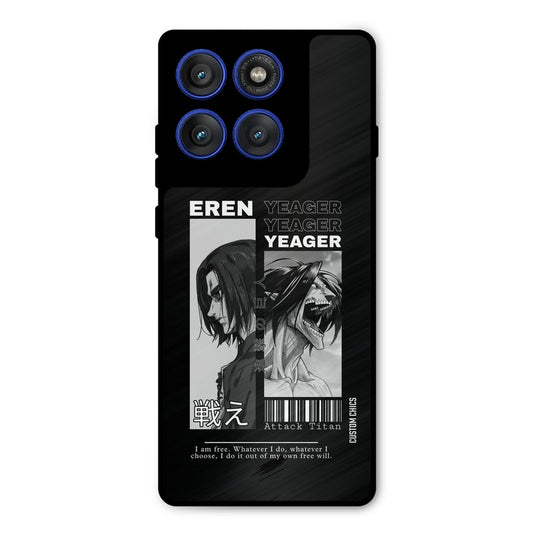 Eren Yeager Black Motorola Edge 60 Pro Mobile Back Cover - Anime PrintShield Case