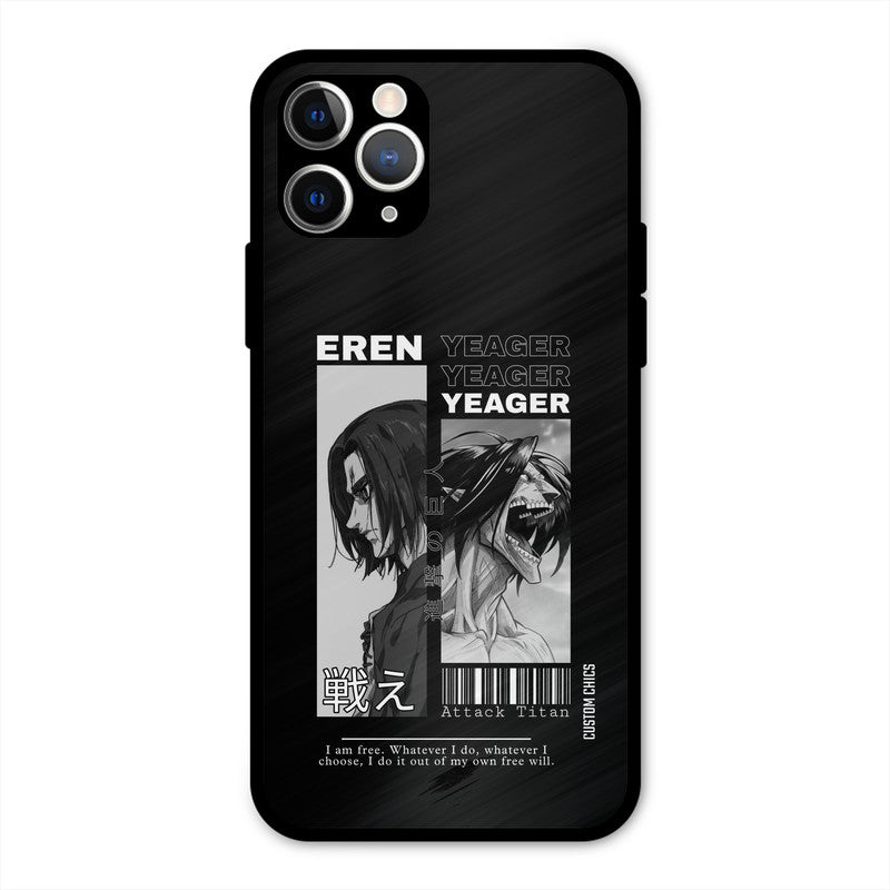 Eren Yeager Black iPhone 11 Pro Mobile Back Cover - Anime PrintShield Case