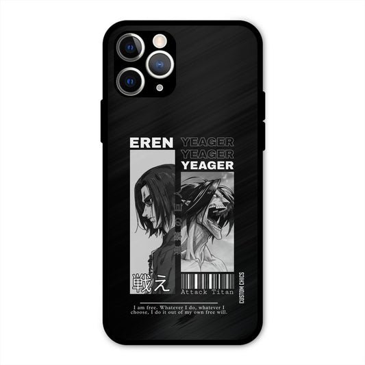 Eren Yeager Black iPhone 11 Pro Mobile Back Cover - Anime PrintShield Case