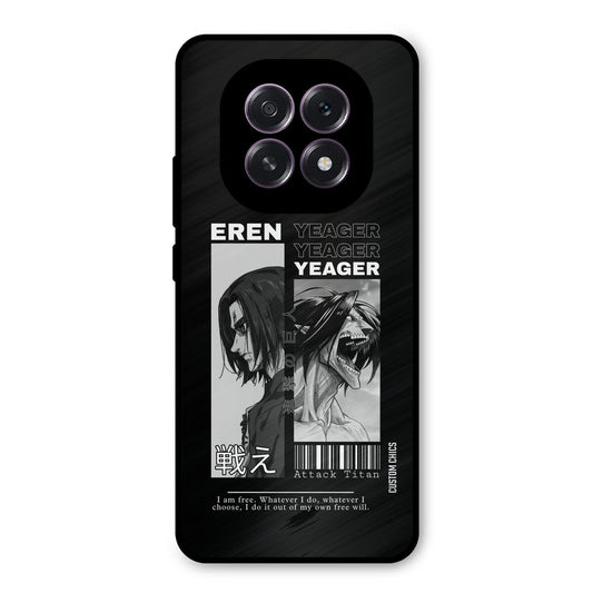 Eren Yeager Black Oppo F29 Mobile Back Cover - Anime PrintShield Case