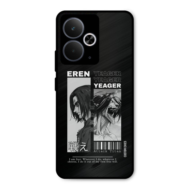 Eren Yeager Black Realme 14T Mobile Back Cover - Anime PrintShield Case