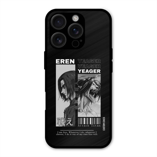 Eren Yeager Black iPhone 16 Pro Max Mobile Back Cover - Anime PrintShield Case