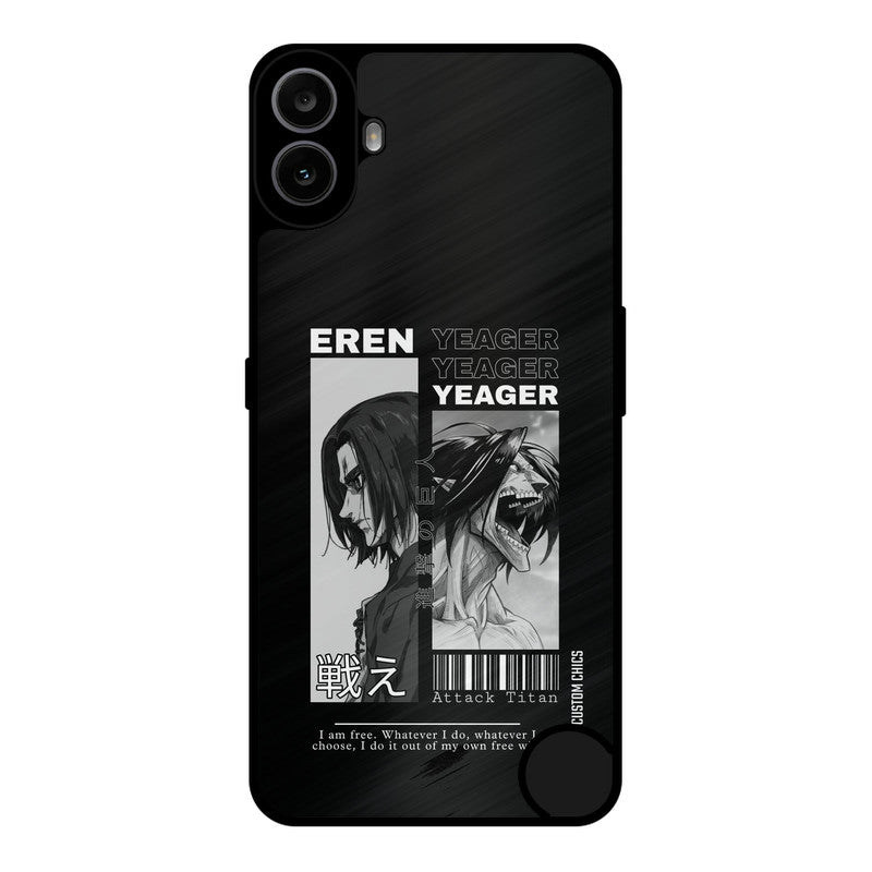 Eren Yeager Black Nothing CMF Phone 1 Mobile Back Cover - Anime PrintShield Case