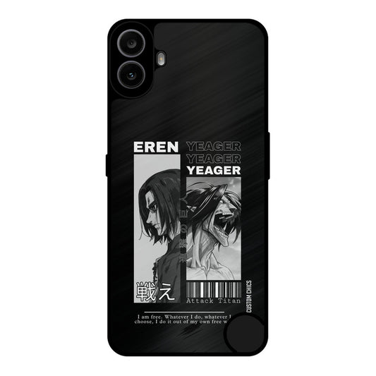 Eren Yeager Black Nothing CMF Phone 1 Mobile Back Cover - Anime PrintShield Case