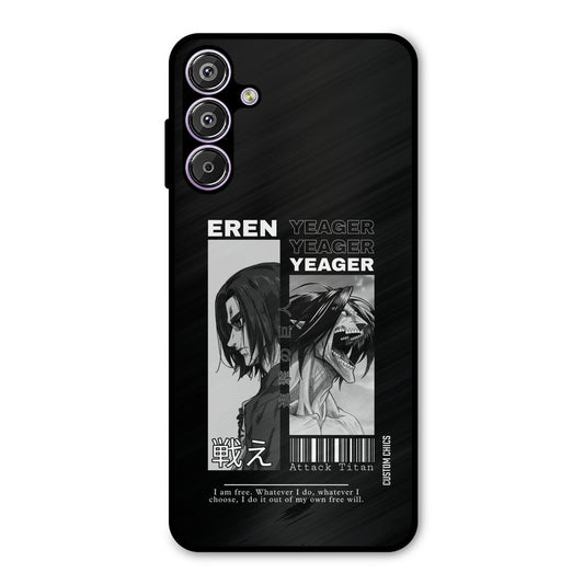 Eren Yeager Black Samsung Galaxy F15 Mobile Back Cover - Anime PrintShield Case