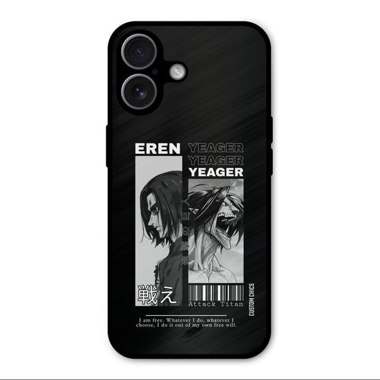 Eren Yeager Black iPhone 17 Mobile Back Cover - Anime PrintShield Case