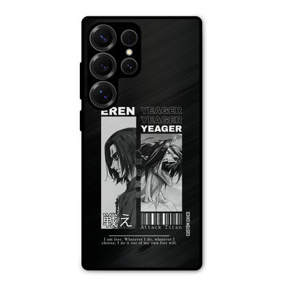 Eren Yeager Black Samsung Galaxy S25 Ultra Mobile Back Cover - Anime PrintShield Case