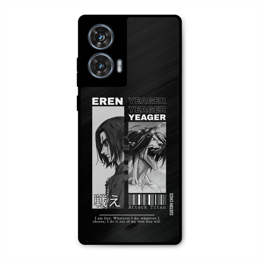 Eren Yeager Black Motorola Edge 50 Fusion Mobile Back Cover - Anime PrintShield Case