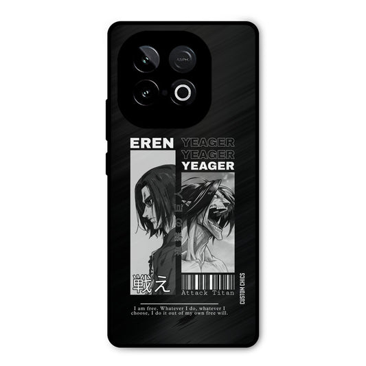 Eren Yeager Black iQOO Neo 10 Mobile Back Cover - Anime PrintShield Case