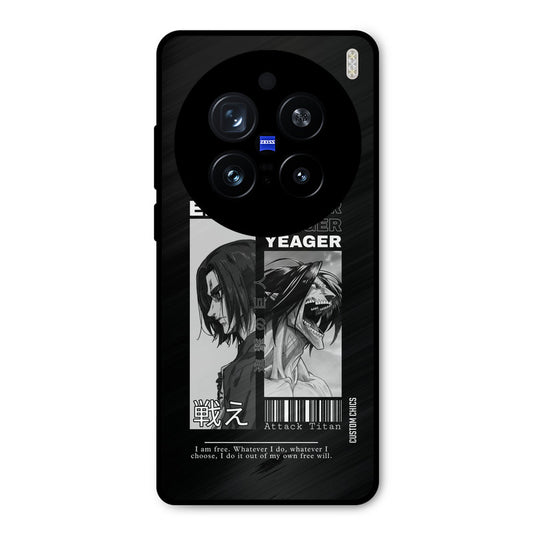 Eren Yeager Black Vivo X200 Pro Mobile Back Cover - Anime PrintShield Case