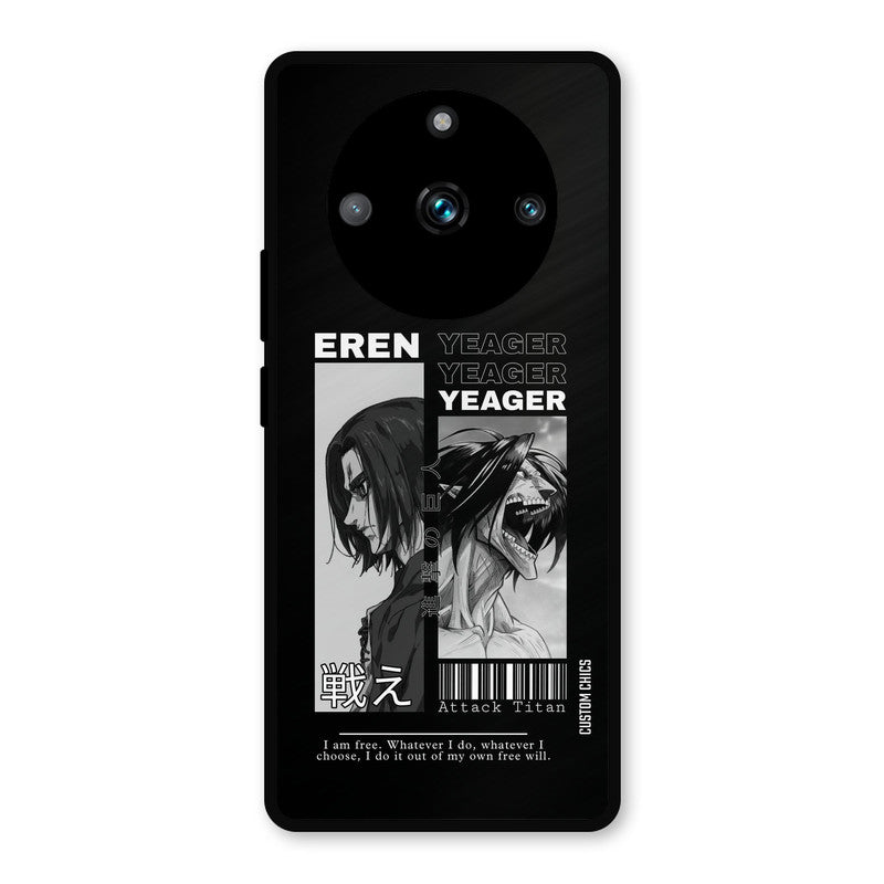 Eren Yeager Black Realme 11 Pro Plus Mobile Back Cover - Anime PrintShield Case