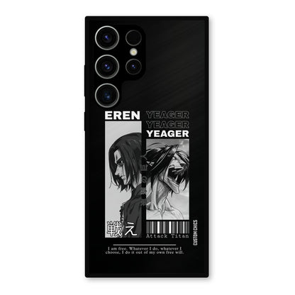 Eren Yeager Black Samsung Galaxy S23 Ultra Mobile Back Cover - Anime PrintShield Case