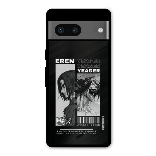 Eren Yeager Black Google Pixel 7 Mobile Back Cover - Anime PrintShield Case