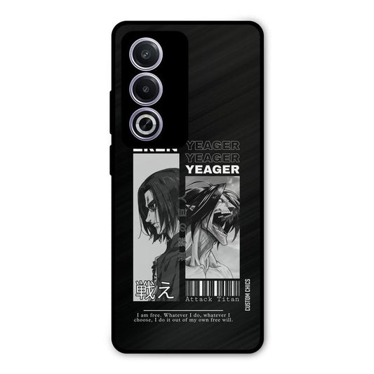 Eren Yeager Black Oppo K12x Mobile Back Cover - Anime PrintShield Case