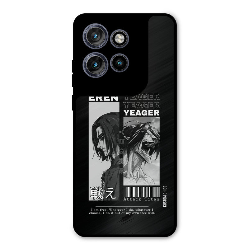 Eren Yeager Black Motorola Edge 50 Neo Mobile Back Cover - Anime PrintShield Case