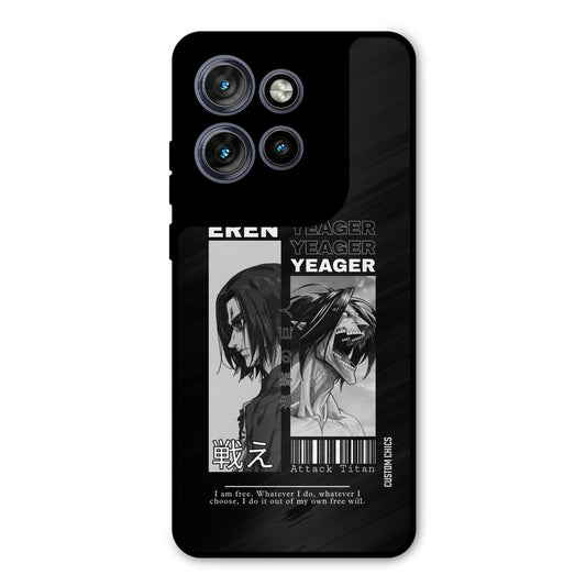 Eren Yeager Black Motorola Edge 50 Neo Mobile Back Cover - Anime PrintShield Case