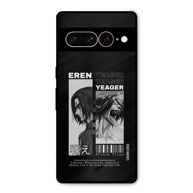 Eren Yeager Black Google Pixel 7 Pro Mobile Back Cover - Anime PrintShield Case