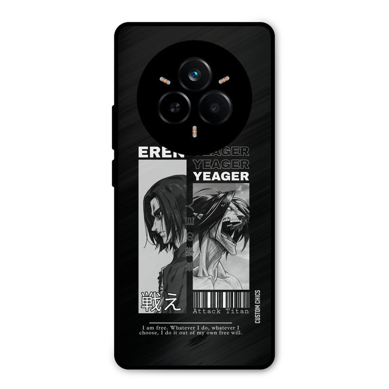 Eren Yeager Black Realme 14 Pro Plus Mobile Back Cover - Anime PrintShield Case