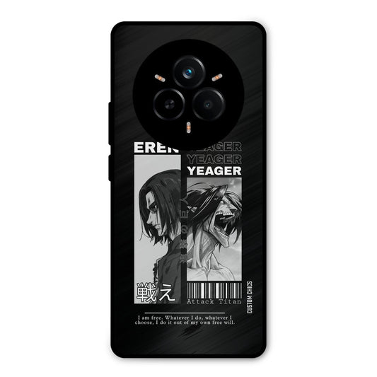 Eren Yeager Black Realme 14 Pro Plus Mobile Back Cover - Anime PrintShield Case