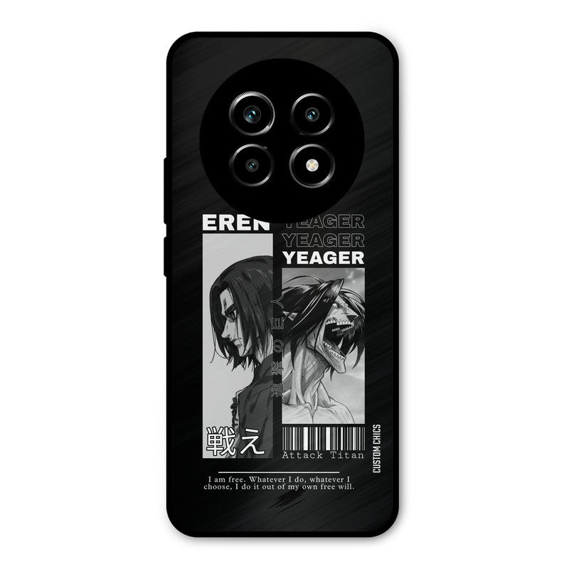 Eren Yeager Black Realme 13 Pro Mobile Back Cover - Anime PrintShield Case