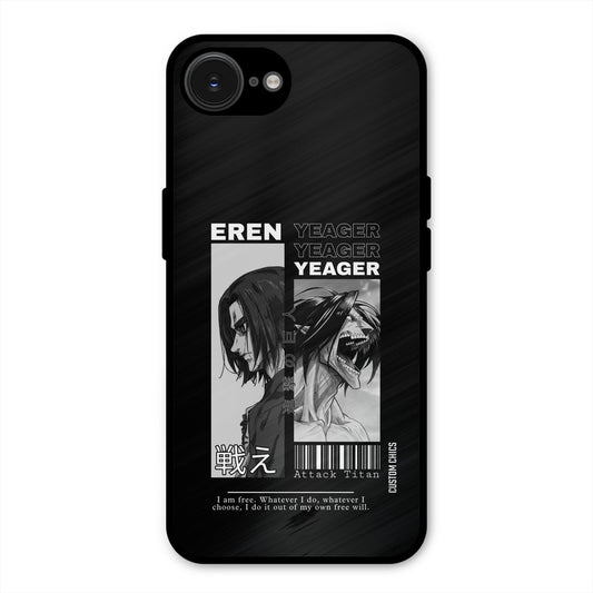 Eren Yeager Black iPhone 16e Mobile Back Cover - Anime PrintShield Case