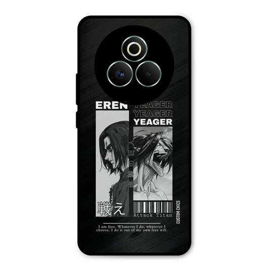 Eren Yeager Black Realme P3 Pro 5G Mobile Back Cover - Anime PrintShield Case
